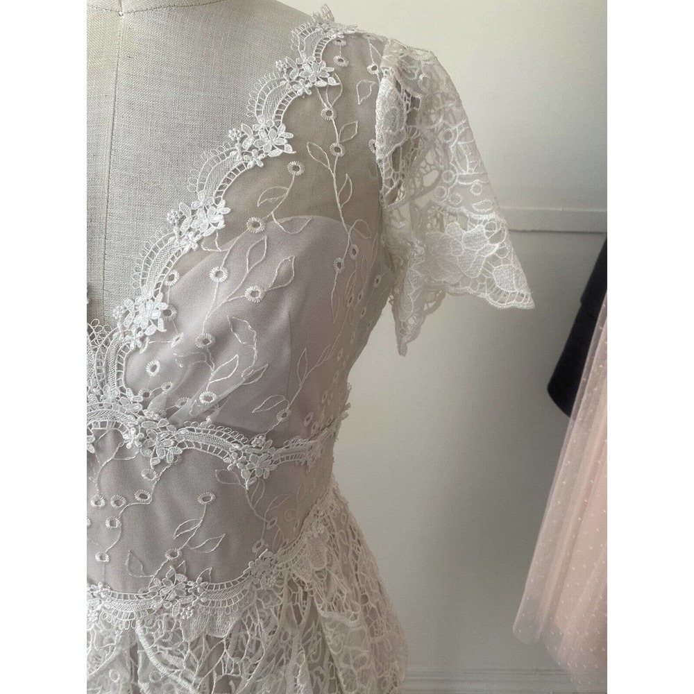 New Marchesa Notte Ivory Flared Lace Dress Size 2 - Picture 2 of 4